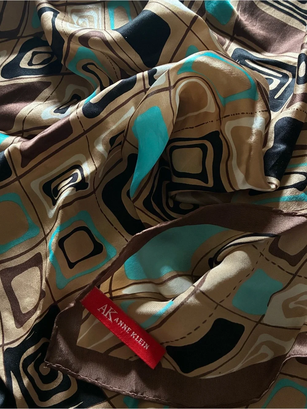 Vintage Silk Abstract Scarf